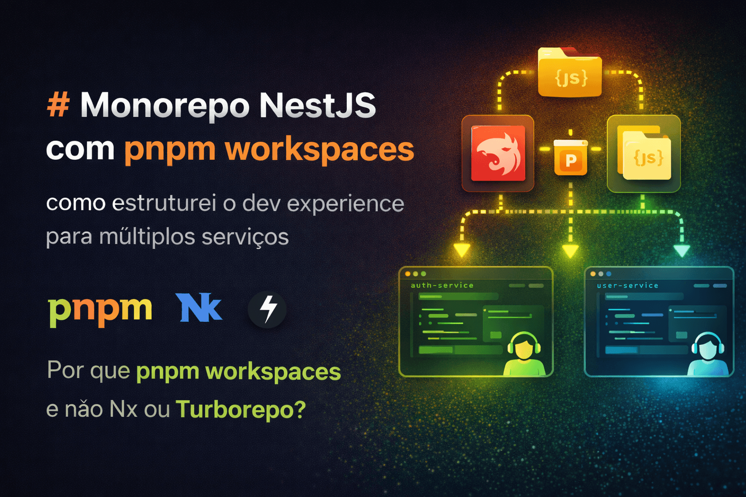 Monorepo NestJS com pnpm workspaces: como estruturei o dev experience para múltiplos serviços
